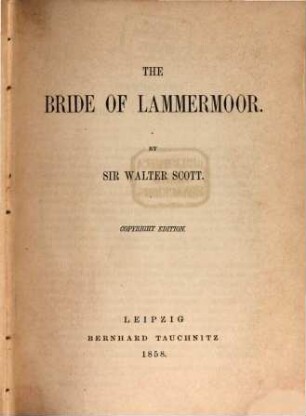 The bride of Lammermoor