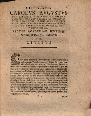 Pentecostes solemnia pie celebranda civibvs [civibus] indicit Academia Ienensis, 1785
