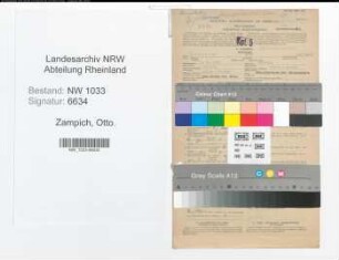 Entnazifizierung Otto Zampich , geb. 03.10.1892 (Polizeimeister)