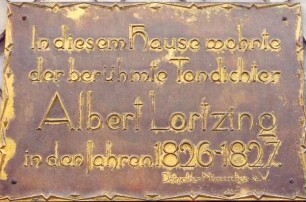 Albert Lortzing: Erinnerungstafel. Detmold, Rosental