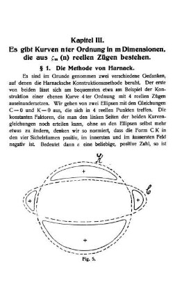III. Kapitel - Es gibt Kurven nter Ordnung in mDimensionen, die aus ...m (n) reellen Zügen bestehen.