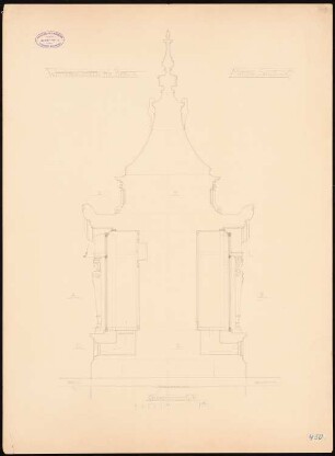 Wettersäule für den Schlossplatz, Berlin Monatskonkurrenz November 1886: Querschnitt 1:10
