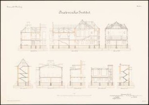 Anatomisches Institut der Philipps-Universität Marburg: Längsschnitt, Querschnitt 1:100