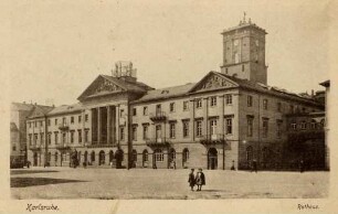 Postkartenalbum mit Motiven von Karlsruhe. "Karlsruhe. Rathaus"