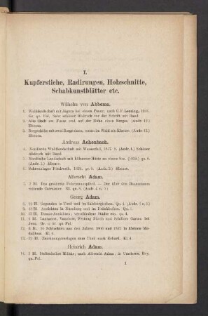 I. Kupferstiche, Radirungen, Holzschnitte, Schabkunstblätter etc