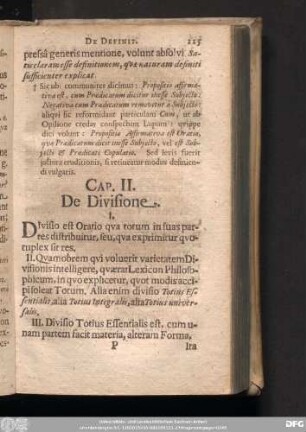 Cap. II. De Divisione.