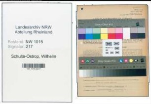 Entnazifizierung Wilhelm Schulte-Ostrop , geb. 12.03.1906 (Laborant)