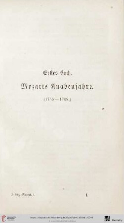 Erstes Buch: Mozarts Knabenjahre (1756 - 1768)