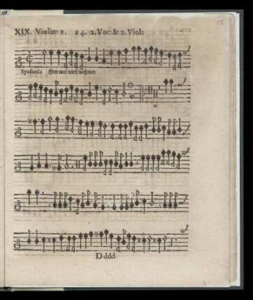 XIX. Herr wer wird wohnen (Violin I. a 4. 2. Voc & 2. Viol)