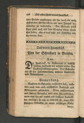Das vierte Hauptstück. Von der Schreibart in Briefen.