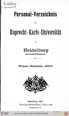 Wintersemester 1912/1913