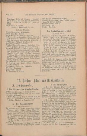 II. Kirchen-, Schul- und Medizinalwesen.