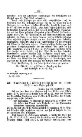 Baupflicht bei Wirthschaftsgebäuden auf einem Küster- und Schulgehöft : [II. Volksschulwesen]