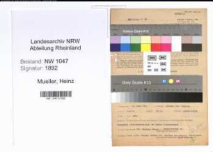 Entnazifizierung Heinz Mueller , geb. 12.03.1910 (Postbeamter)