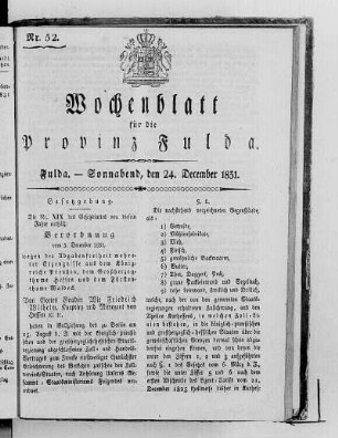 Nr. 52, Ausgabe vom 24. Dezember 1831