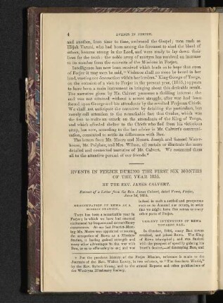 EVENTS IN FEEJEE DURING THE FIRST SIX MONTH OF THE YEAR 1855
