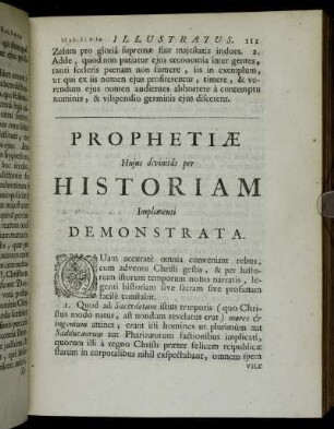 Prophetiæ Hujus divinitas per Historiam Implementi Demonstrata.