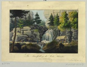 Der Amselfall im Amselgrund zwischen Rathewalde und Rathen in der Sächsischen Schweiz