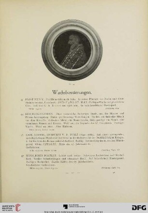 Wachsbossierungen (Nr. 44-100)