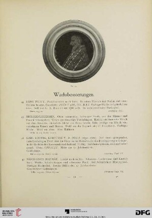 Wachsbossierungen (Nr. 44-100)