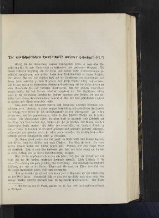 Die wirtschaftlichen Verhältnisse unserer Schutzgebiete.