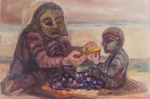 Mutter und Kind am Meer