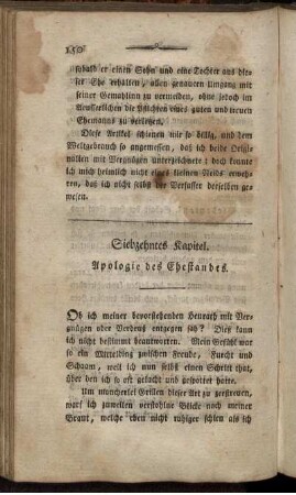 Siebzehntes Kapitel. Apologie des Ehestandes.