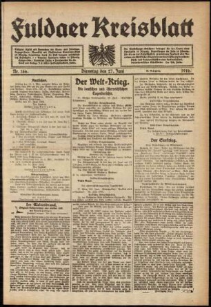 Ausgabe vom Dienstag, den 27. Juni 1916.