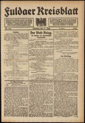 Ausgabe vom Dienstag, den 27. Juni 1916.
