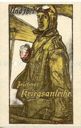 Postkarte mit Werbung zur 7. Kriegsanleihe