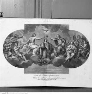 Serie nach den Fresken Domenichinos im Dom von Fano, Cappella Nolfi, das Leben der Maria und des Heilandes darstellend, Marienkrönung (Taf. [12])
