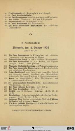 II. Auctionstag (Nr. 196-397)