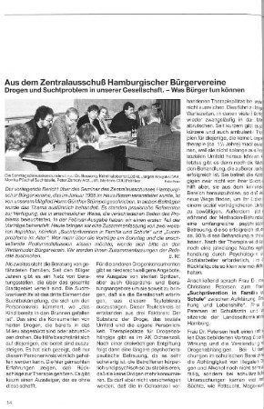 Aus dem Zentralausschuß Hamburgischer Bürgervereine