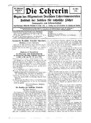 Ein Baustein zum weiblichen Dienstjahr : (Fortsetzung und Schluß von Nr.3, S.12)