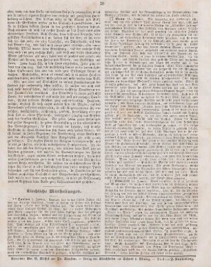 20 Kirchliche Mittheilungen