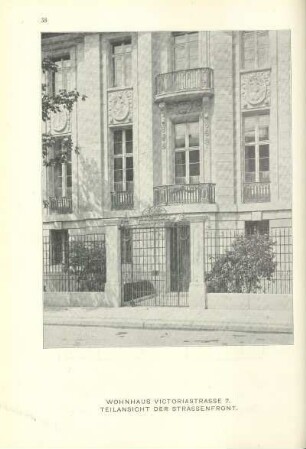 Wohnhaus Victoriastrasse 7. Teilansicht der Strassenfront