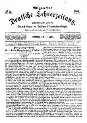 Stenographischer Bericht über die Deutsche Lehrerversammlung in Königsberg i. Pr. vom 23. bis 26. Mai 1904 : (Fortsetzung)