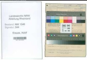 Entnazifizierung Adolf Krauss , geb. 17.12.1880 ()