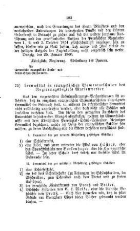 Lernmittel in evangelischen Elementarschulen des Regierungsbezirks Marienwerder : [IV. Elementarschulwesen]