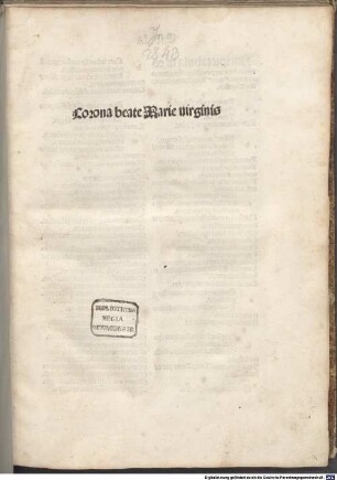 Corona beatae Mariae virginis