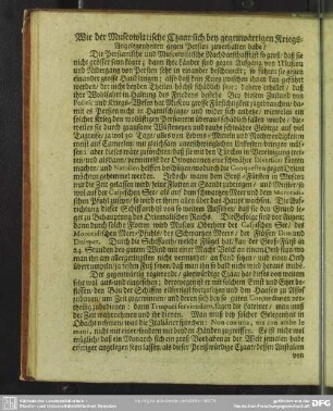 Wie der Muscowittische Czaar sich bey gegenwärtigen Kriegs-Angelegenheiten gegen Persien zuverhalten habe?