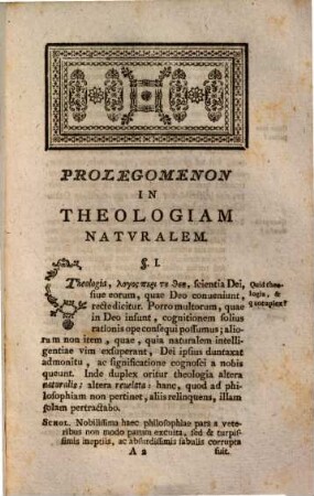 Institutiones metaphysicae : Libri 4. 4, Theologia Naturalis