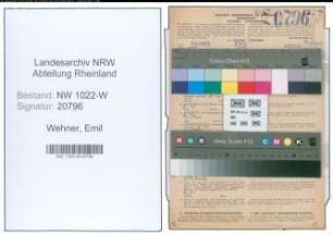 Entnazifizierung Emil Wehner , geb. 29.09.1871 (Kassierer)