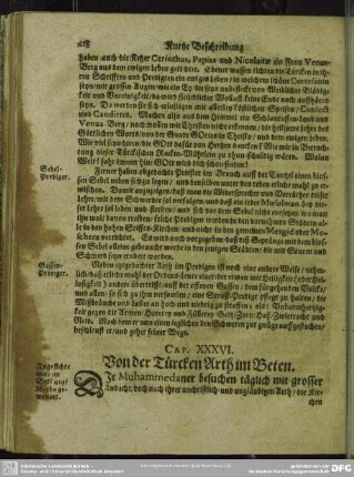 Cap. XXXVI. Von der Türcken Arth im Beten