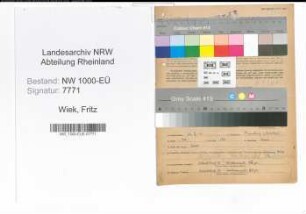 Entnazifizierung Fritz Wiek, geb. 22.04.1901 (Regisseur)
