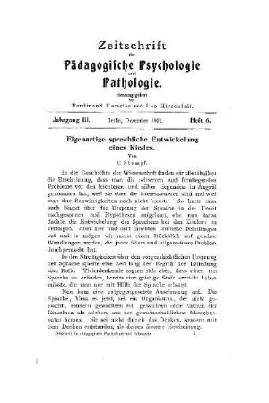 Eigenartige sprachliche Entwicklung eines Kindes