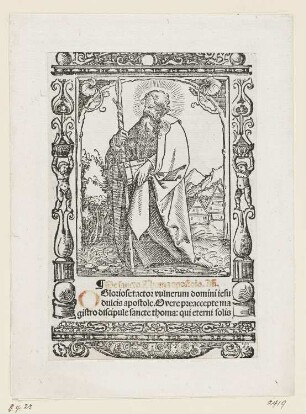 Heiliger Thomas, aus: Peter Apian, "Hortulus anime", Nürnberg 1517