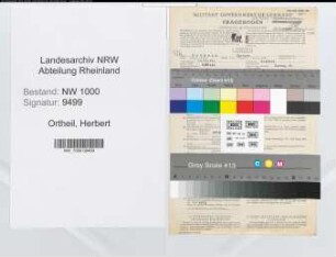 Entnazifizierung Herbert Ortheil, geb. 10.10.1916 ()