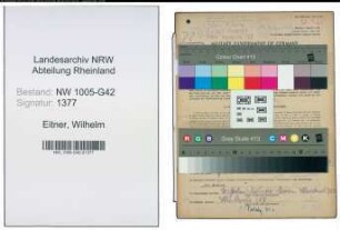 Entnazifizierung Wilhelm Eitner , geb. 03.09.1909 (Friseur)