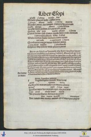 De leone et mure - De ranis regem habere volentibus.